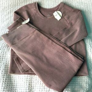 Aerie Mauve Ribbed Lounge Set